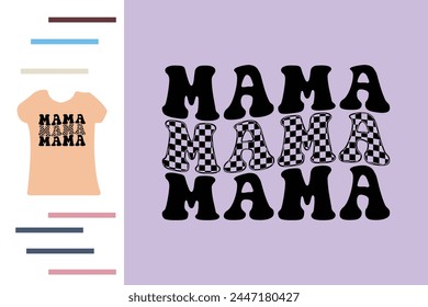 Checkered mama t shirt design