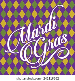 Checkered Mardi Gras design EPS 10 vector stock illustration