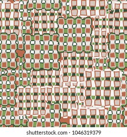 Checkered multicolored camouflage of square blocks. For fashion and stylish design.