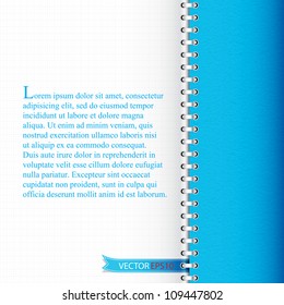 Checkered notebook background.Ribbon vector