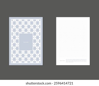 A checkered notebook with a print for branding.