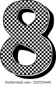 Checkered Number design pack in HQ