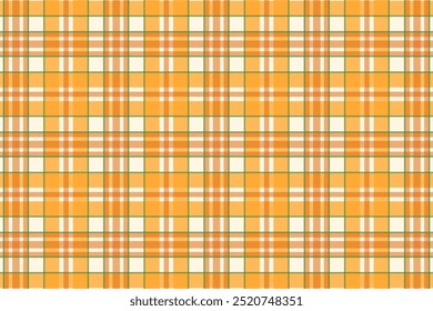 Checkered orange green print. Blanket, shirt, bedspread, country style, rural, rustic, picnic, plaid, abstract square pattern design for background. Vector illustration