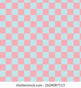 A checkered pattern with alternating squares of light pink and light blue
