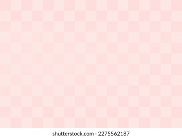 Checkered pattern background. Japanese style design. Pink gradient. New Year, spring and cherry blossoms.