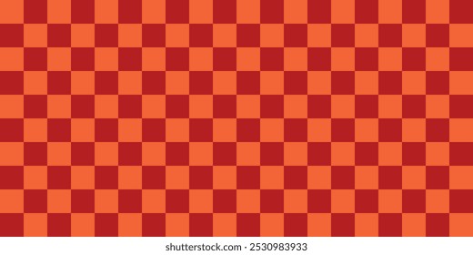 Checkered pattern background. red and orange. Geometric ethnic pattern seamless. seamless pattern. Design for fabric, curtain, background, carpet, wallpaper, clothing, wrapping, Batik, fabric