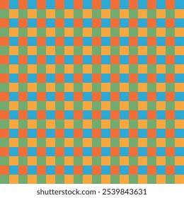 Checkered pattern. Bright colors. Children's textiles. Retro textiles.