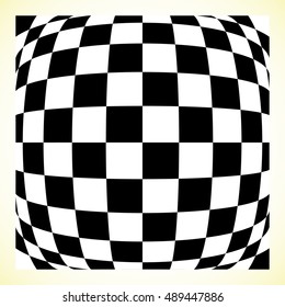 Checkered pattern (chess board, checker board) with distortion