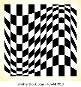 Checkered pattern (chess board, checker board) with distortion