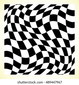 Checkered pattern (chess board, checker board) with distortion