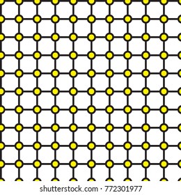 Checkered pattern with circles. Seamless abstract geometrical pattern. Vector illustration.
