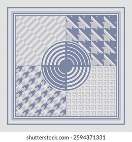 checkered pattern combination scarf design