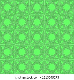 Checkered Pattern of Formed Lines on Isolated Green Background.