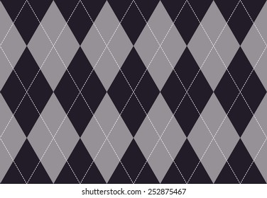 Checkered pattern. Modern fashion design. Seamless diagonal vector pattern. Classic black white check background.