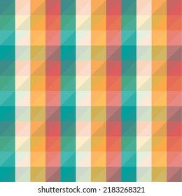 Checkered pattern. Multicolor abstract background. Colorful fashion design. Bright plaid texture in square