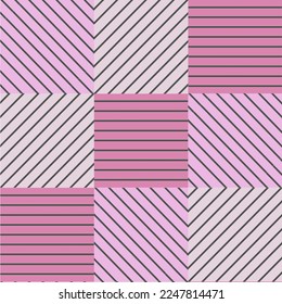 Checkered pattern in pink shades. Seamless plaid vector for spring autumn winter scarf, flannel shirt, blanket, duvet cover, other modern fashion textile design.