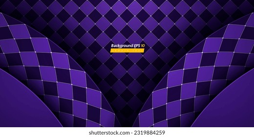 checkered pattern purple color background, luxury design, abstract royal banner template, geometric boutique backdrop mockup for website, stage, card