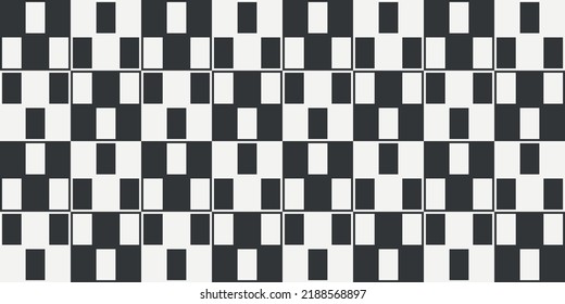 Checkered pattern of rectangles. Vector pattern of black and white rectangles.