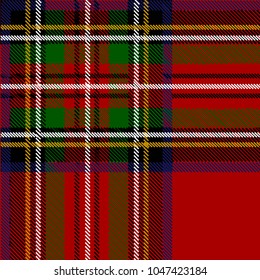 Checkered pattern in Scottish style. Tartan. A classic Christmas geometric pattern. Woolen red fabric. Vector
