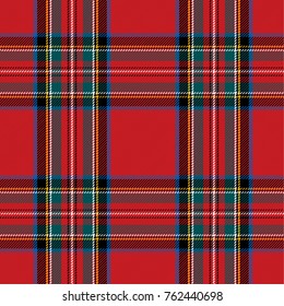  Checkered Pattern In Scottish Style. Tartan. A Classic Christmas Geometric Pattern. Woolen Red Fabric.