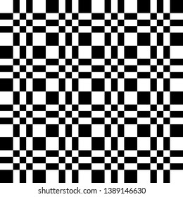 Checkered pattern. Seamless geometric monochrome background. Black and white texture. Stylish wallpaper backdrop.
