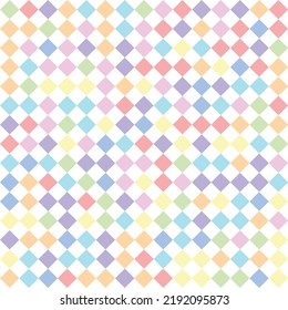 Checkered Pattern. Seamless Vector Background In Squares. Cute Pastel Green And Yellow Checkers, Gingham, Plaid, Aesthetic Checkerboard Wallpaper Vector Illustration.  Perfect For Wallpaper, Backdrop,