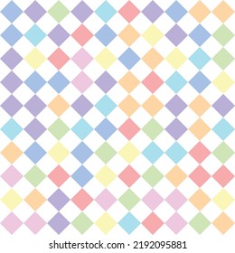 Checkered Pattern. Seamless Vector Background In Squares. Cute Pastel Green And Yellow Checkers, Gingham, Plaid, Aesthetic Checkerboard Wallpaper Vector Illustration.  Perfect For Wallpaper, Backdrop,