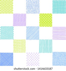 Checkered pattern of various patterns Japanese style summer background