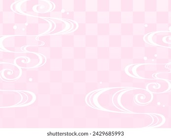 Checkered pattern and wave background in spring colors