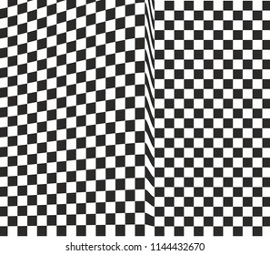 checkered pattern wavy geometric design concept monochrome halftone black and white vector background 3D