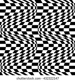 Checkered pattern(s) with distortion, deformation effect
