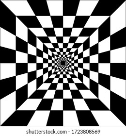 Checkered perspective geometric vector design