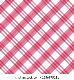 Checkered pink and white check pattern background,vector illustration,Gingham