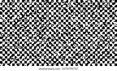 Checkered Pixels Glitch Effect Abstract Background. Vintage Game Error Pixels Pattern. Glitch Datamoshing Camera Effect. Retro VHS Background Like In Old Video Tape Rewind Or No Signal TV Screen