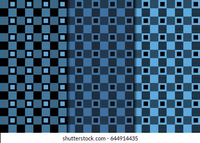 Checkered plaid fabric background. Blue seamless pattern