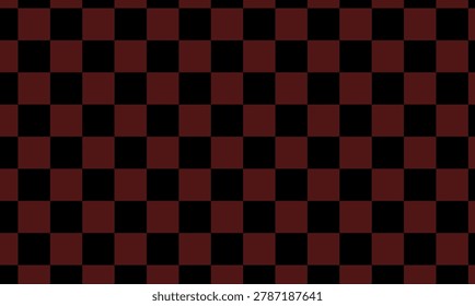 Checkered, plaid pattern alternating between black and reddish brown colors
