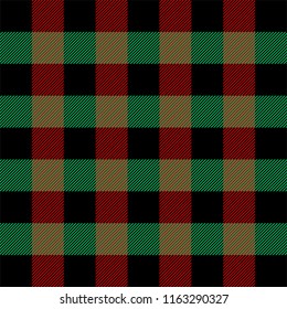 Checkered plaid. Scottish pattern in red and green cage. Scottish cage. Scottish checkered background. Seamless fabric texture. Vector illustration