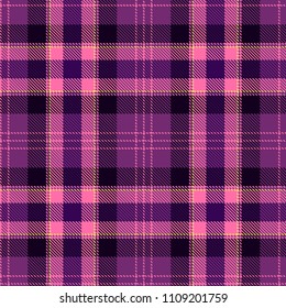 Checkered plaid. Tartan seamless pattern. Violet and pink plaid. Tartan flannel background. Trendy tiles Illustration for wallpapers