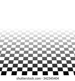 Checkered plane fading to transparent. Vector art.