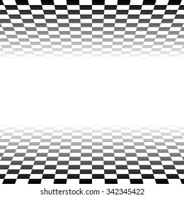 Checkered plane fading to transparent. Vector art.