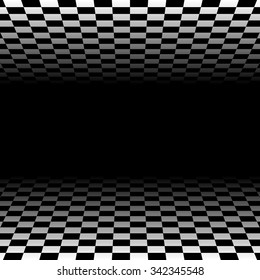 Checkered plane fading to transparent. Vector art.