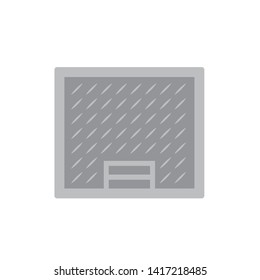 Checkered plate or manhole cover vector illustration. Also called diamond plate or tread plate. That metal, steel or aluminum with texture or pattern on surface for lid or cap on sewer, drain gutter.