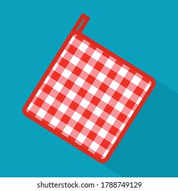checkered potholder icon- vector illustration