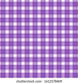 Checkered purple and white check pattern background,vector illustration,Gingham