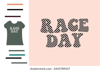 checkered race day t shirt design