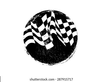 Diseño de Vector grunge de bandera de carrera a cuadros