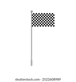 Bandera de carrera a cuadros. Aislado en la Ilustración vectorial blanca
