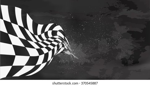 Checkered Race Flag. Racing Flags. Background Checkered Flag Formula One With Space For Your Text