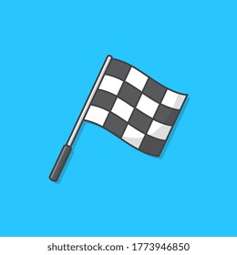 Checkered Race Flag Vector Icon Illustration. Start And Finish Flag. Racing Flag Icon