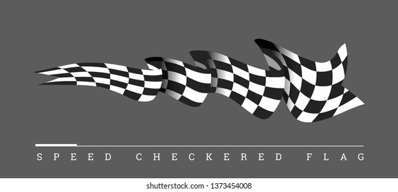 Checkered race flag vector illustration on dark grey background